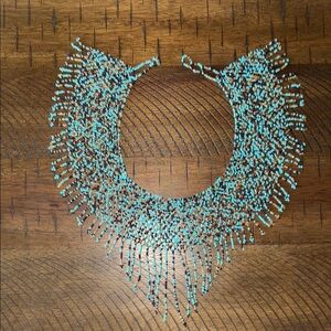 Made in Mexico Beaded Necklace - Turquoise and Brown